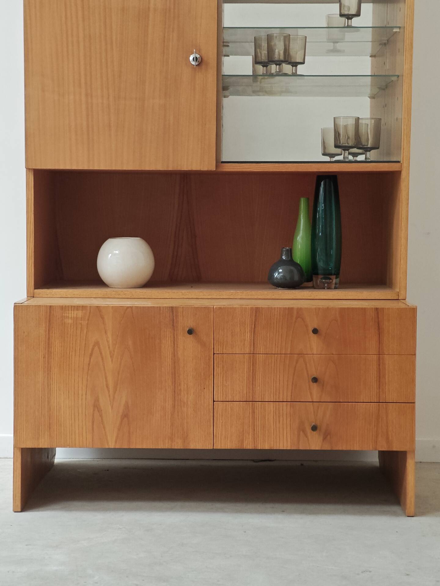 Tall two-body cupboard by Drevotex Zamberk 1977