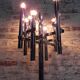 Chrome uplight floor lamp with 8 light points