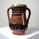 Large Moroccan vase from Safi, polychrome terracotta with two handles, from the 1950s to 1970s.