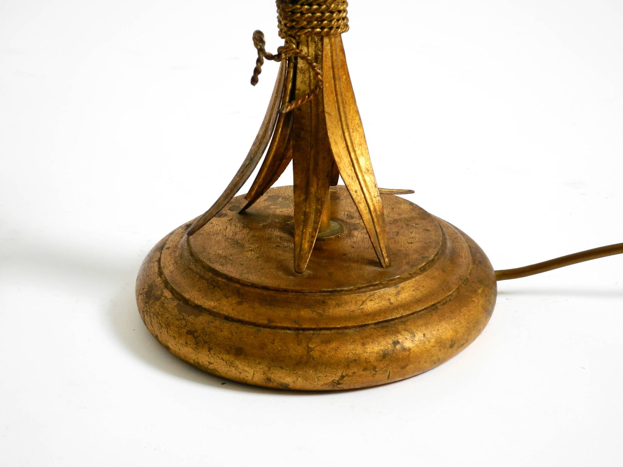 Original 1970s floral table lamp by Hans Kögl in the shape of a wheat sheaf