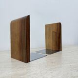 Vintage pair of wood bookends , 1970s