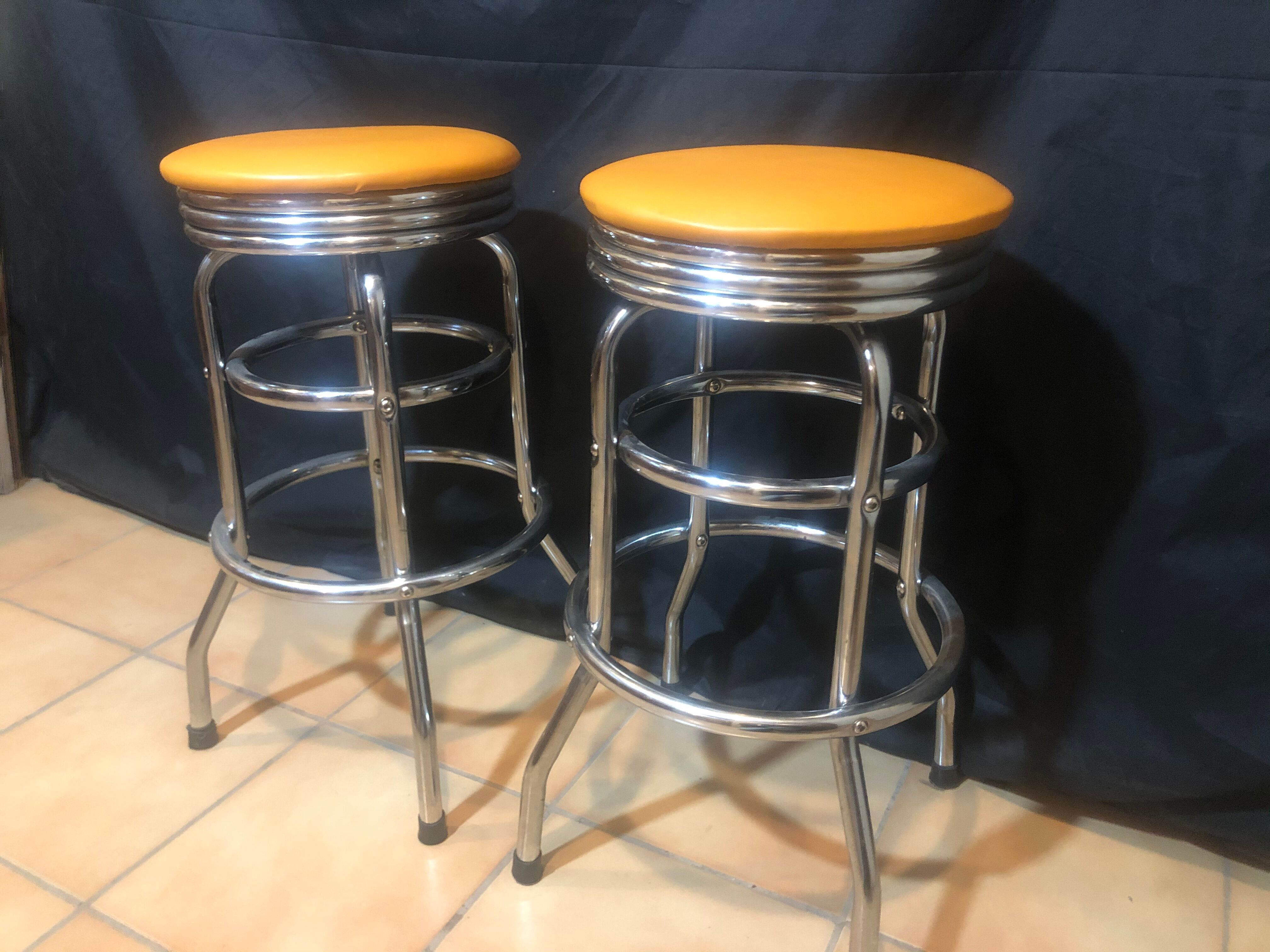 Paire de tabourets de bar américain années 50/60