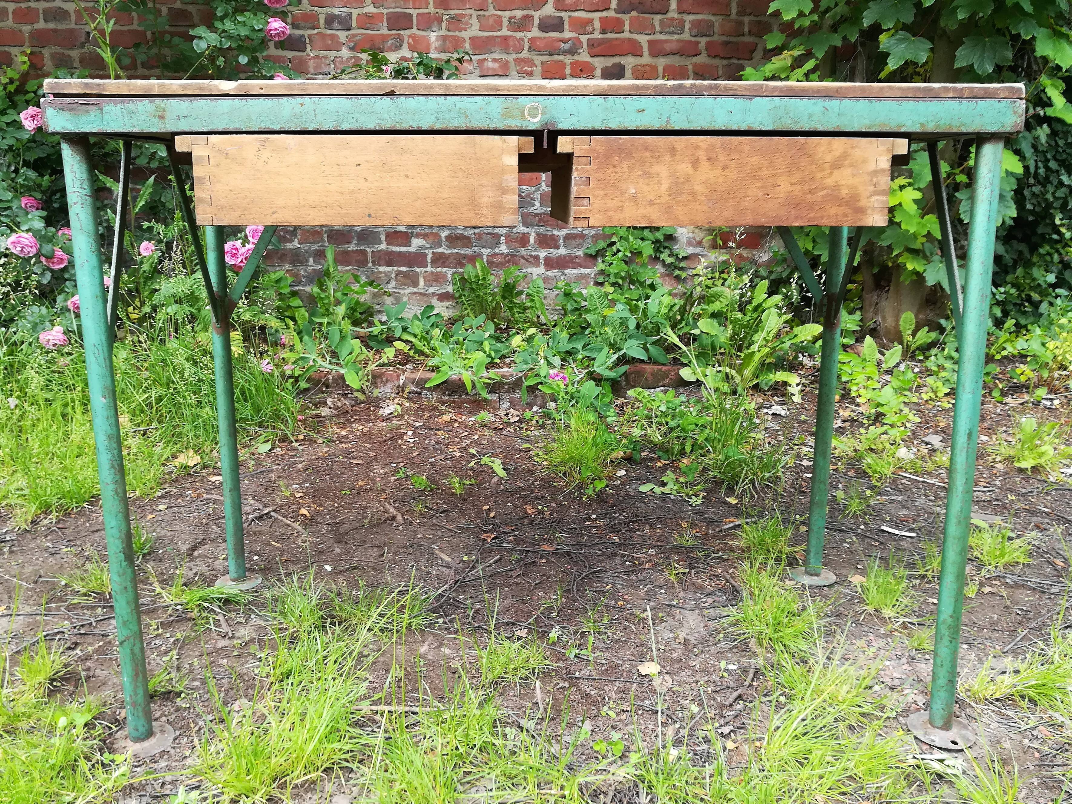 Industrial workbench table 2 drawers