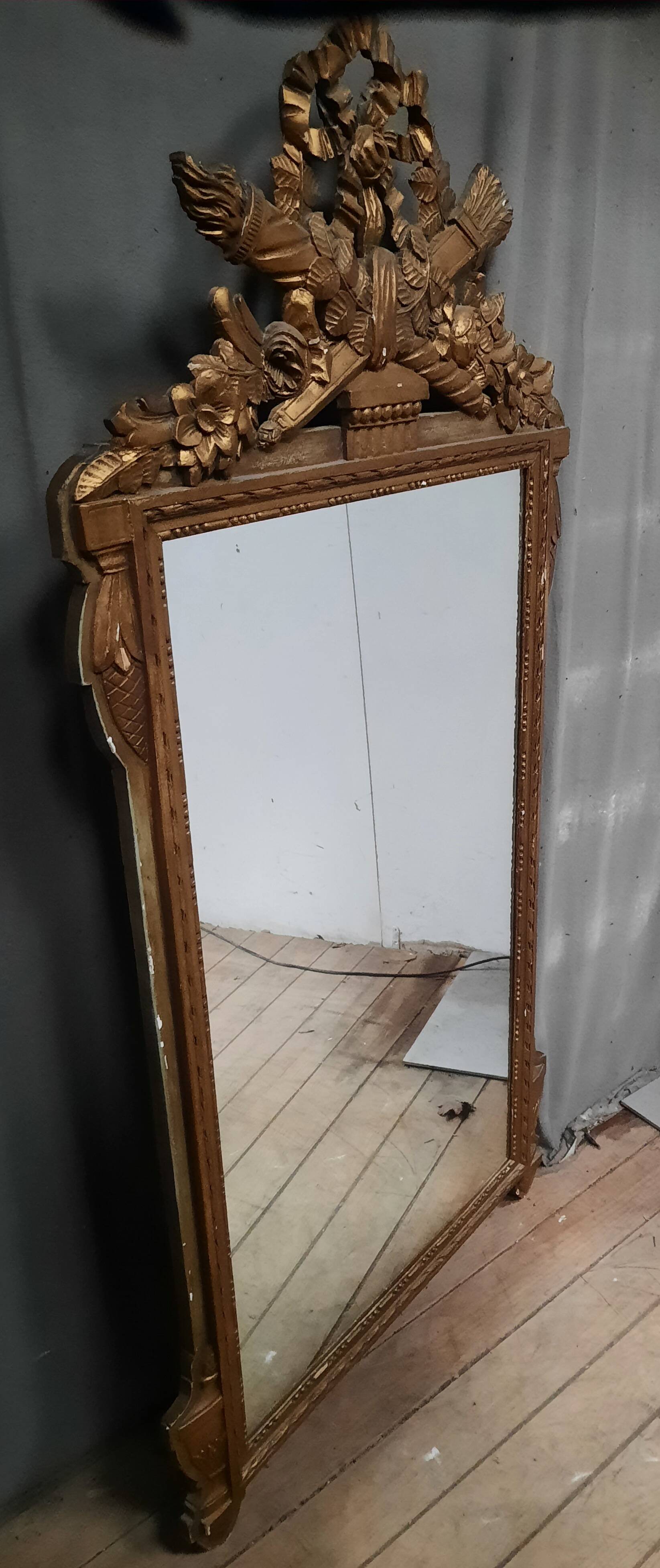 Louis XVI style golden mirror