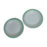 Lot de 2 plats creux vert mint et doré