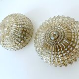 Pair of glass wall lights, 1960s