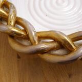 Woven coupe plate 1950s by E. Tessier