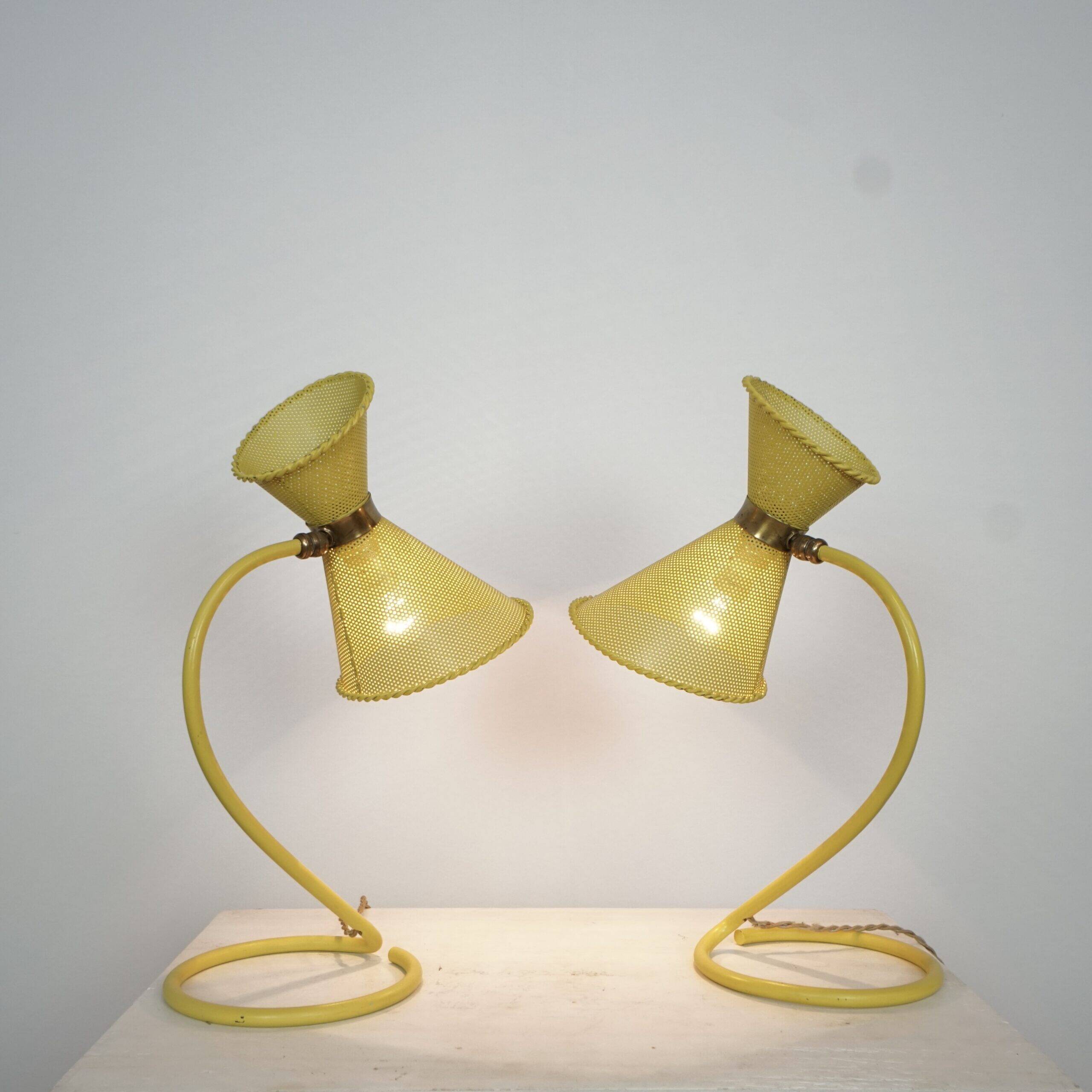 Set of two Mathieu Mategot desk lights