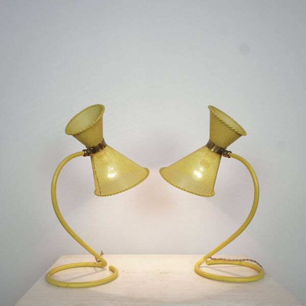 Ensemble de deux lampes de bureau Mathieu Mategot