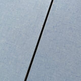 Blue Formica table for 4 to 6 people