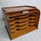 Letter door with roller shutter style art deco light oak