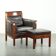 Art Deco design set consisting of an armchair and ottoman