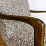 Paire de fauteuils vintage restaurés, tissu par Kvadrat, 1960