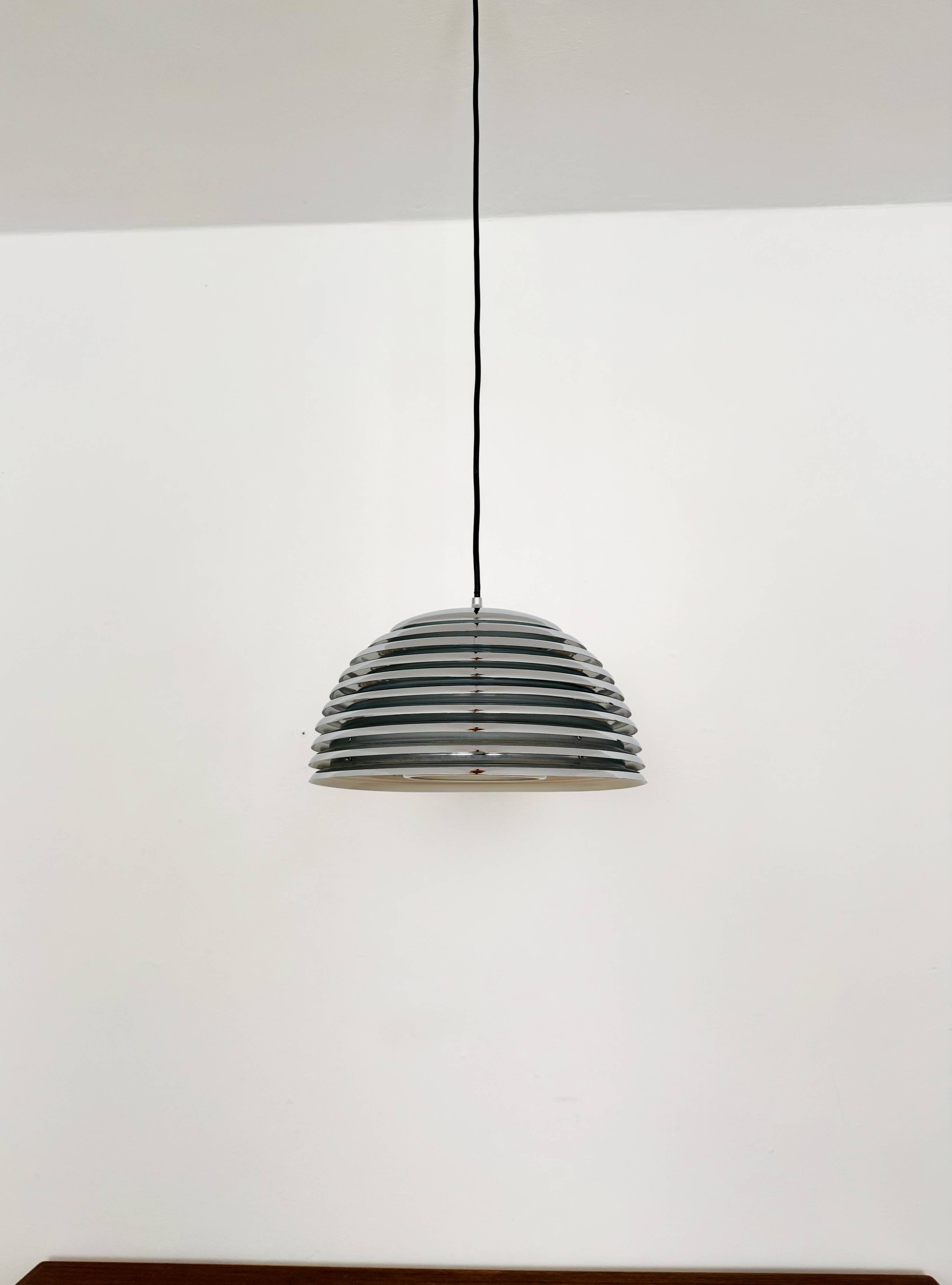 Chromed 1970s Pendant Lamp by Kazuo Motozawa for Staff