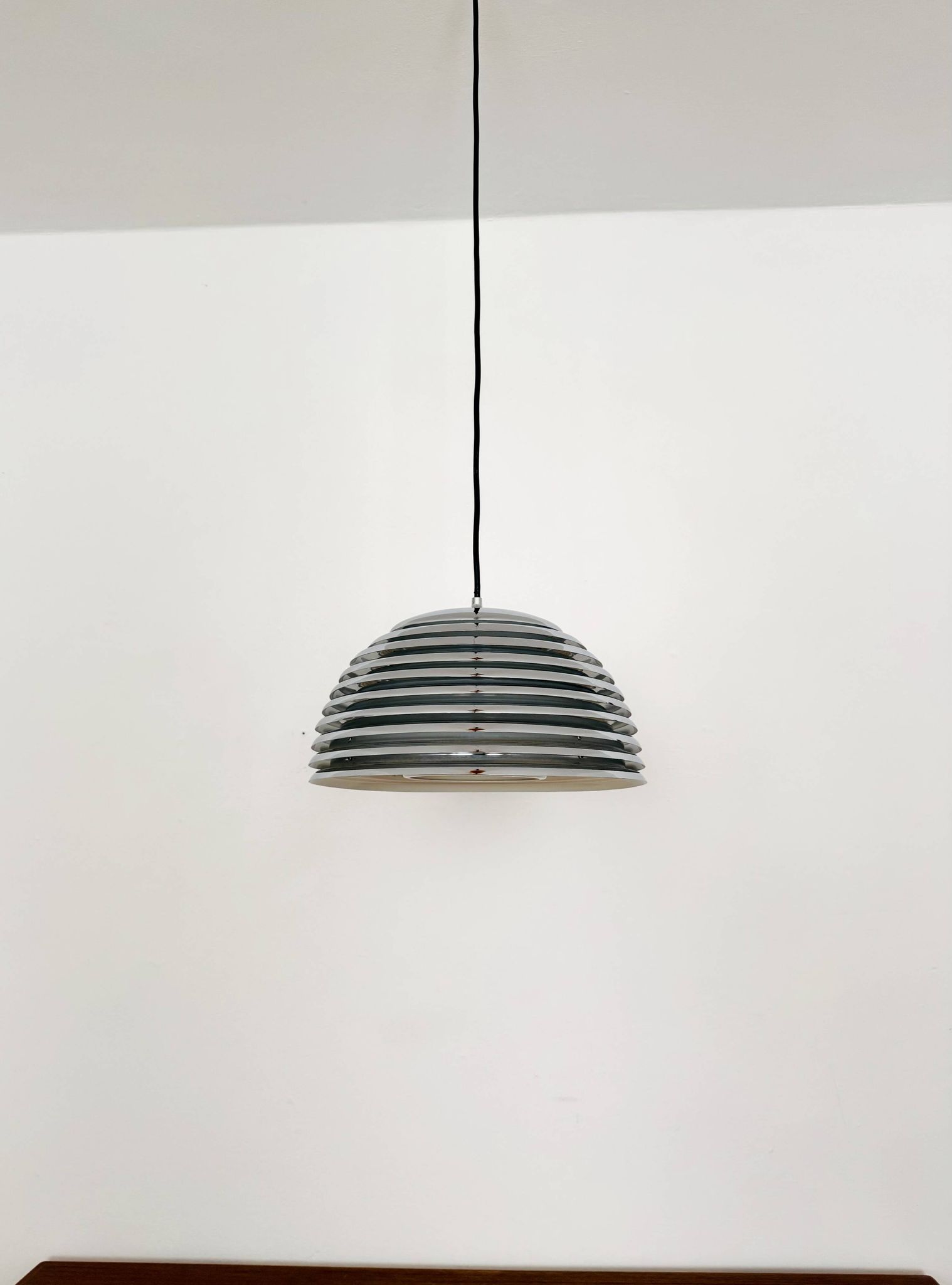 Chromed 1970s Pendant Lamp by Kazuo Motozawa for Staff