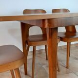 Extension table in Walnut Cesky Nabytek, Vintage Czech 1950 s