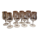 8 crystal wine glasses from the 1925/1930s - Camp Romain wine logo.