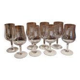 8 Verres à vin en cristal des années 25/30- Logo Vins camp Romain