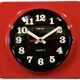 Vintage red bakelite wall clock from prim, 1970s