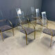 Plexiglass and brass dining chairs by Belgochrom, set of 6 - 1970s