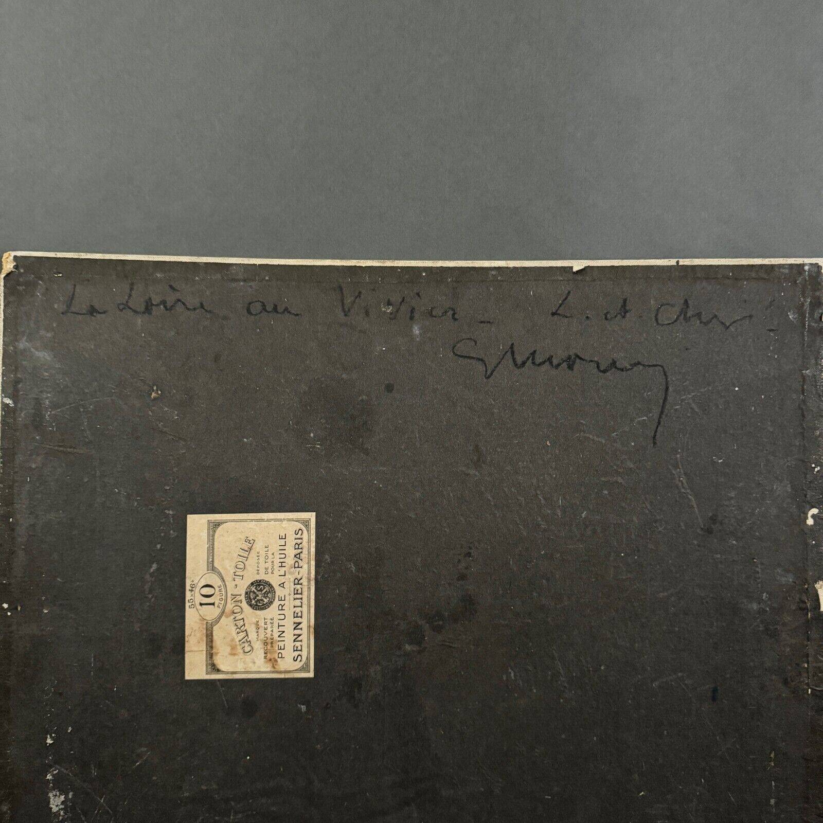 Oil on cardboard The Loire at the Vivier 20th century