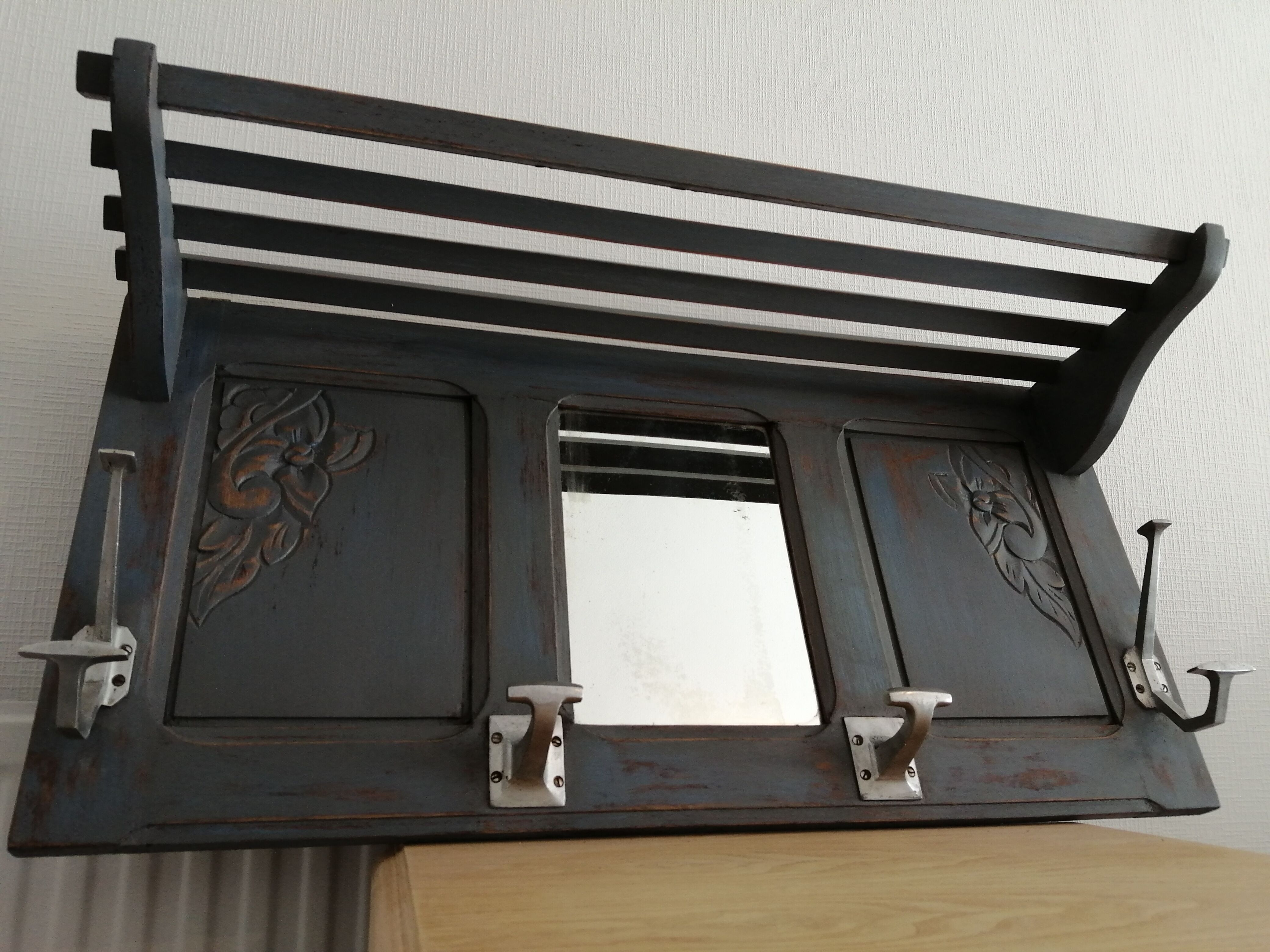 Wooden wall coat holder