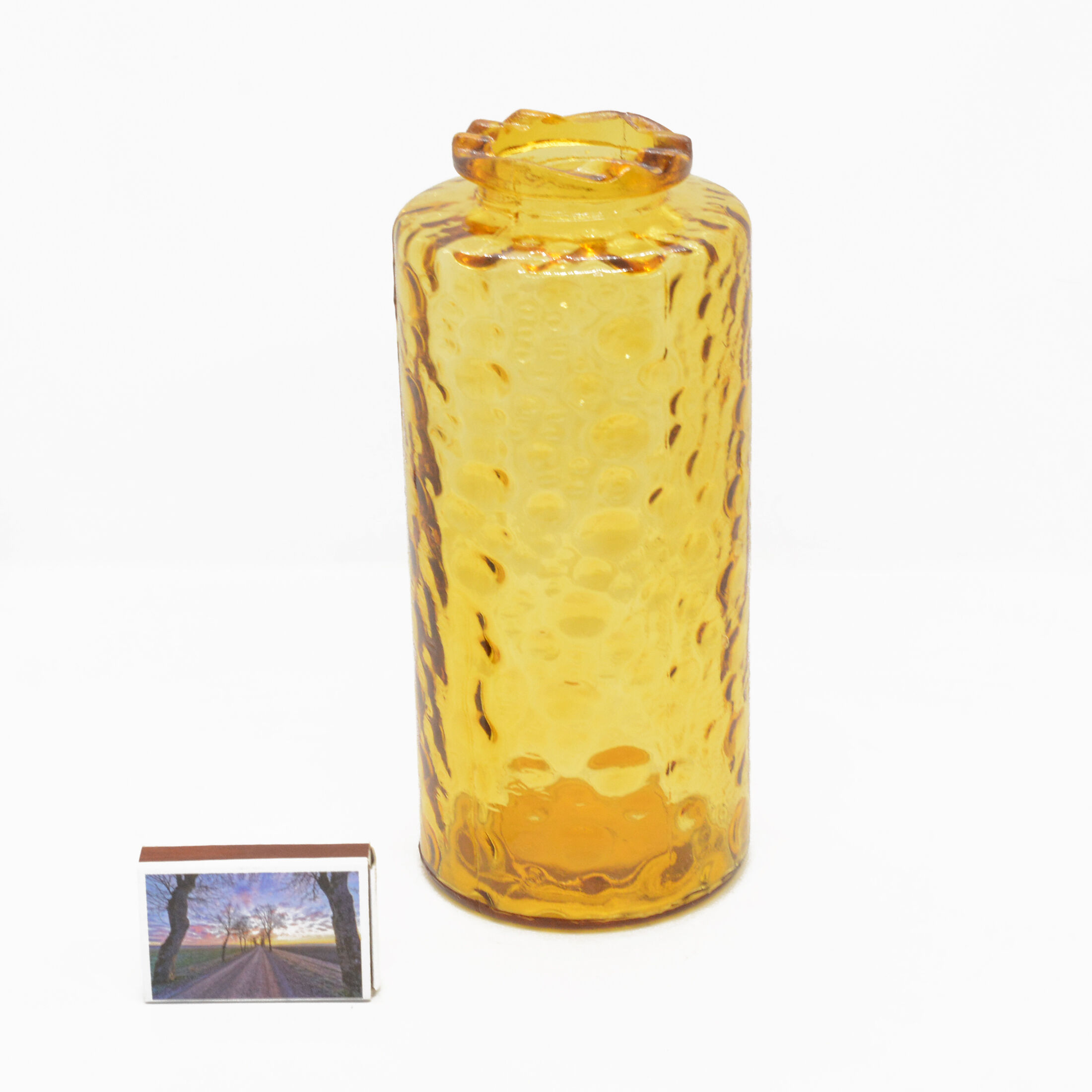 1970s honey glass vase, Hirschberg, Germany