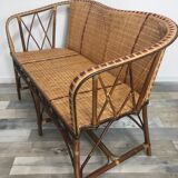 Woven rattan sofa