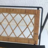 Wrought iron and rattan magazine holder