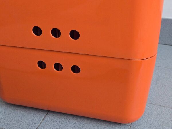 Vintage Orange Document Cube Jean Garçon for Formag 1970s Space Age
