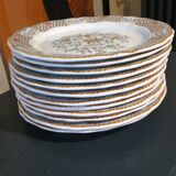 12 assiettes Plates  Service gien Rouen Saintfoin certifié