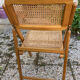 Lot de 3 chaises pliantes en bois et cannage