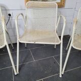 4 fauteuils de jardin en métal perforé