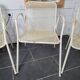 4 perforated metal garden armchairs