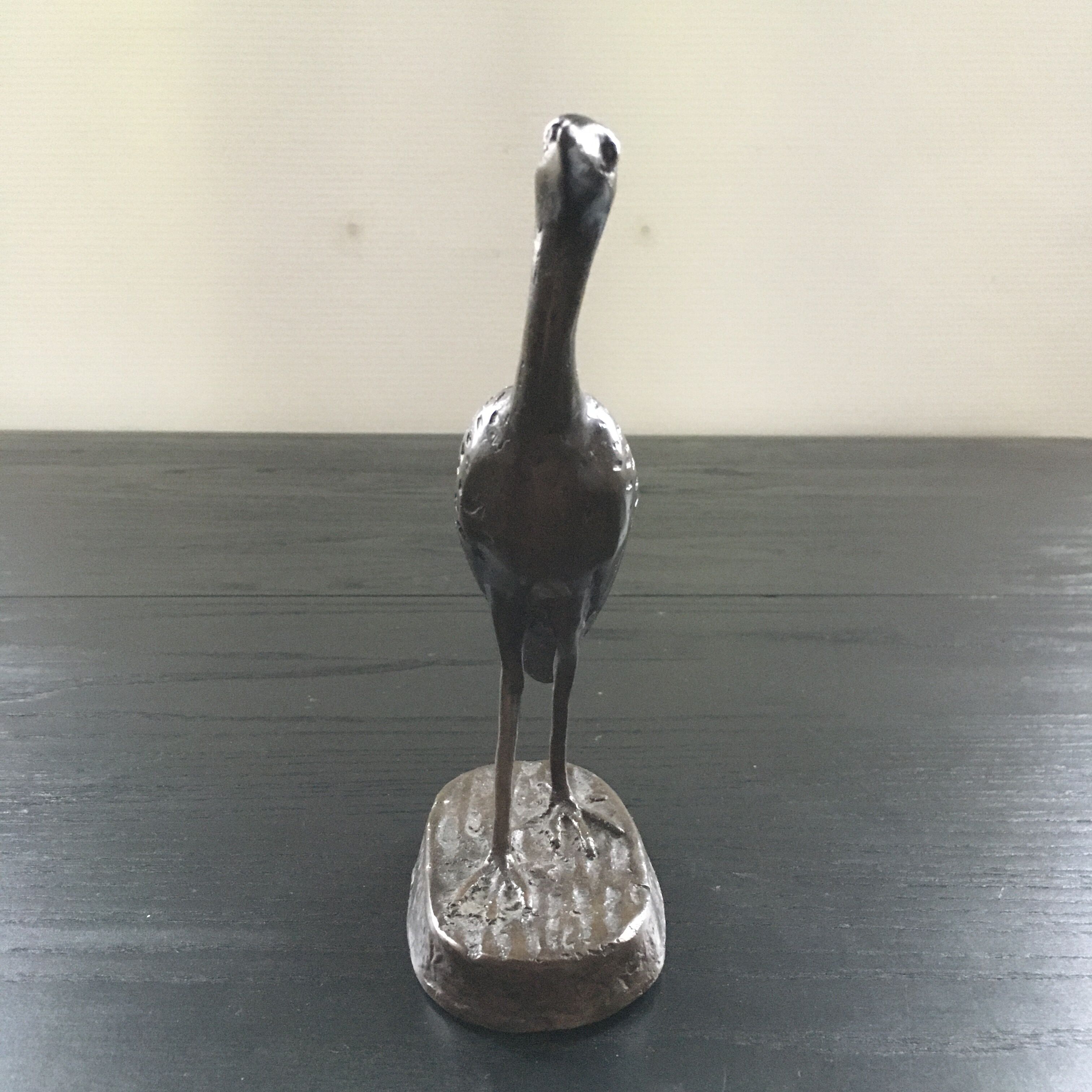 Héron en bronze signé