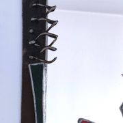 Miroir brutaliste métal et verre serti