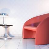 Canapé Massimo and Lella Vignelli, cuir corail 80's