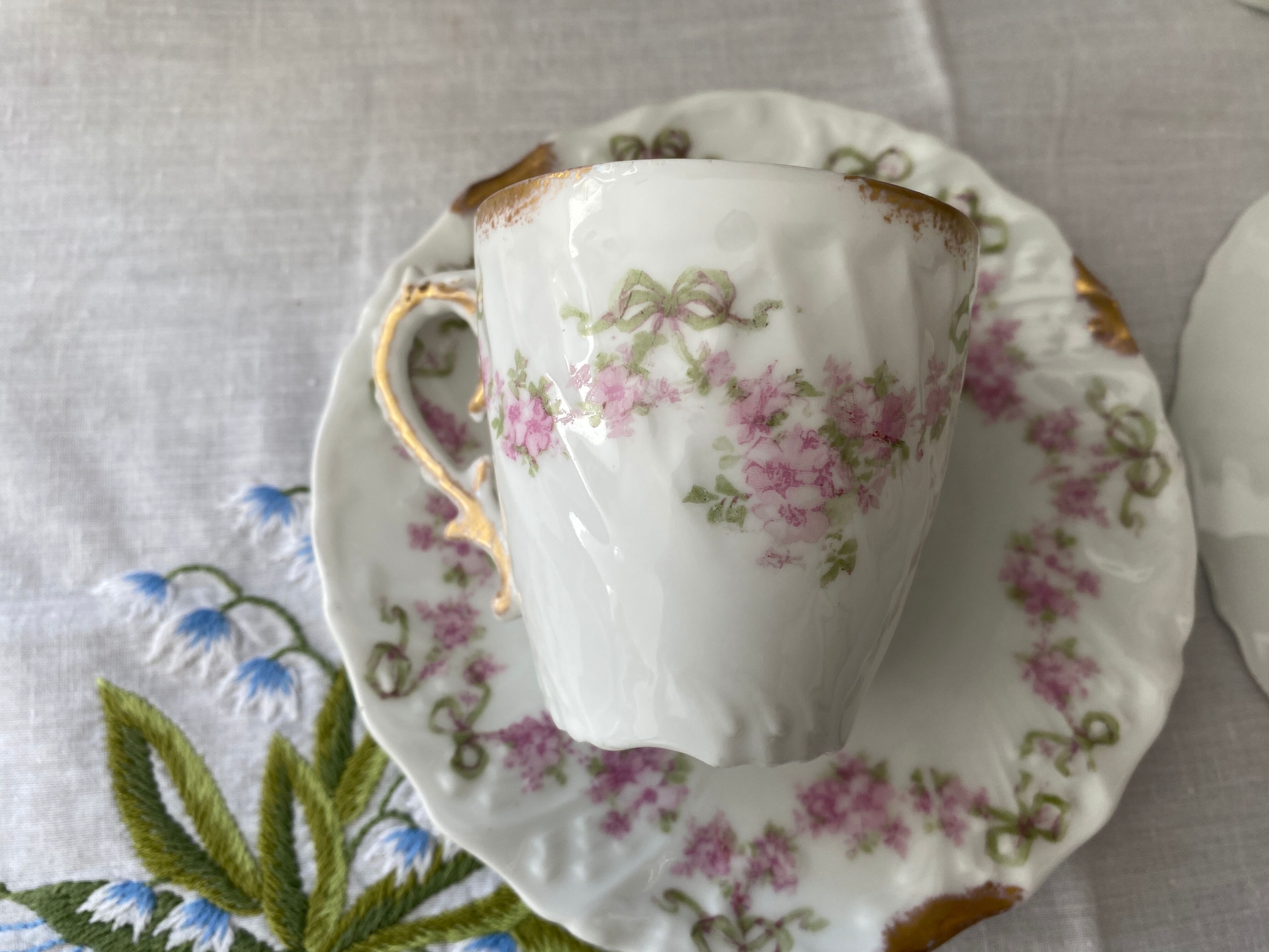 Duo of antique porcelain cups