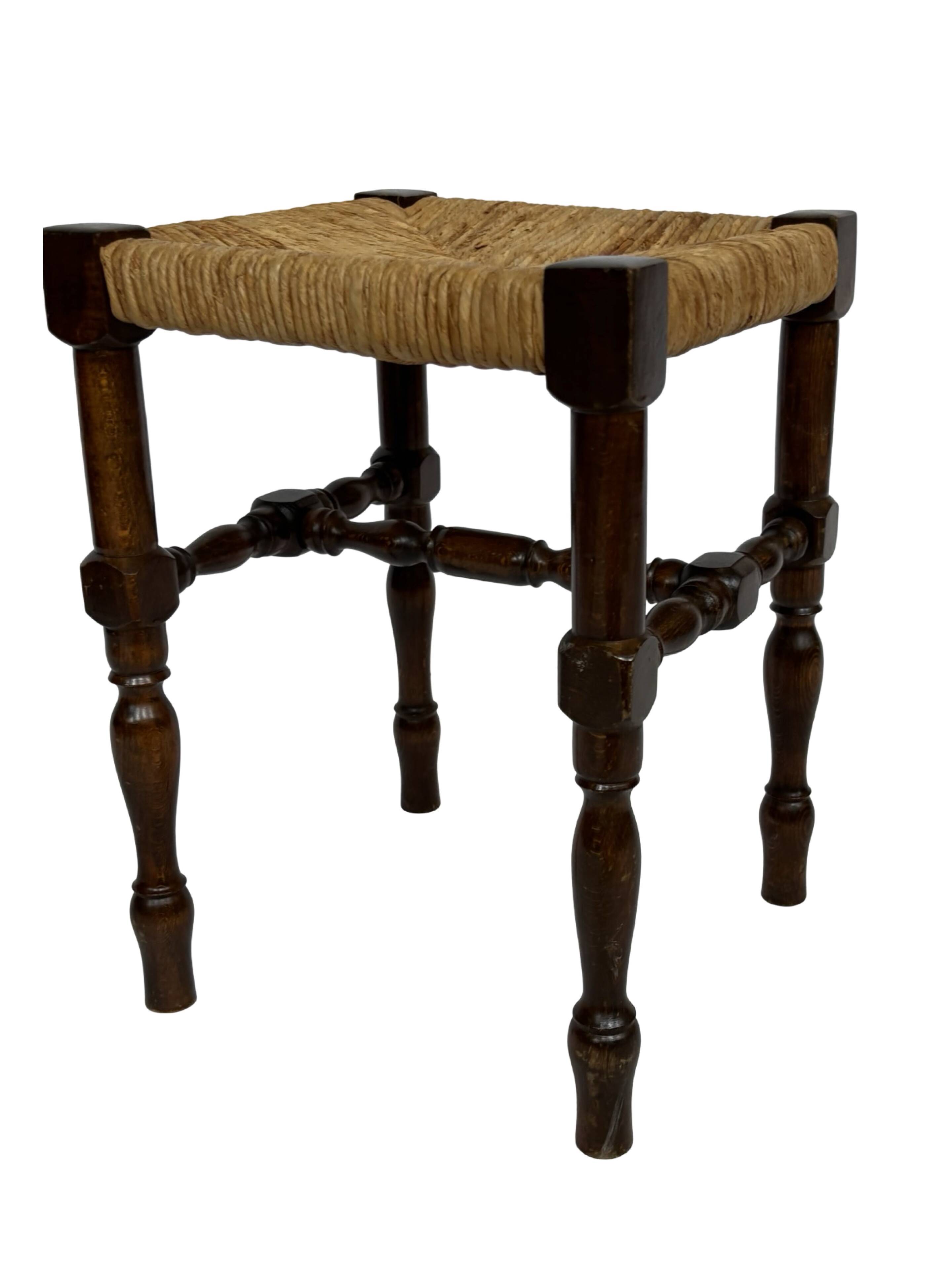 Vintage stool side table design brutalist design 60's oak