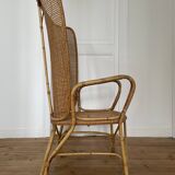 Vintage rattan and canning armchair