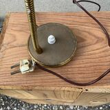 Antique desk lamp in gold metal Aluminor France vintage