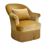Golden velvet toad armchair