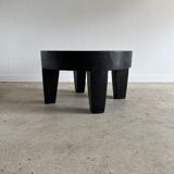 Coffee table en bois massif monoxyle noir