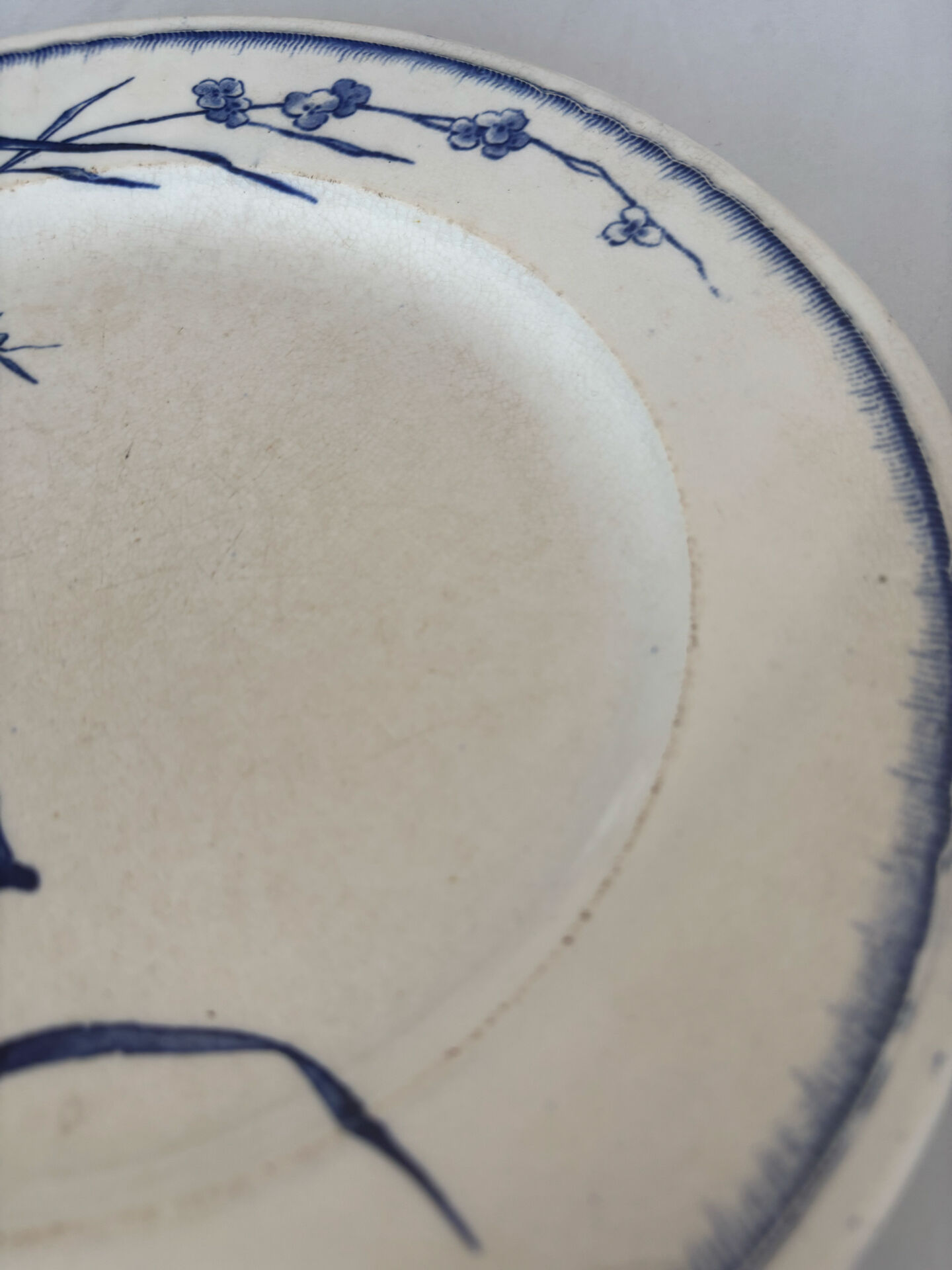 Antique blue night ironstone plate with floral pattern | Earthenware