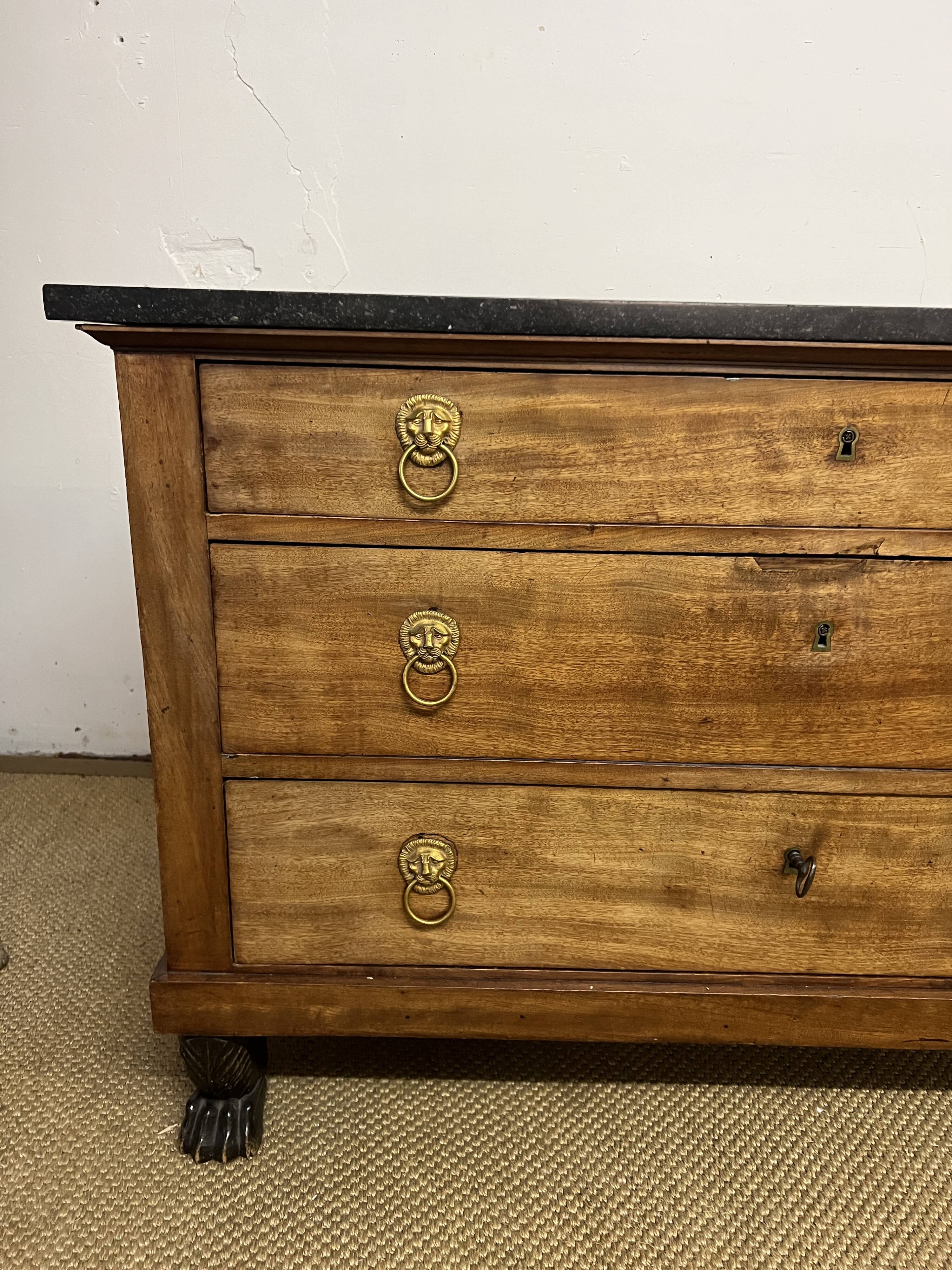 Empire chest of drawers returned from Egypt