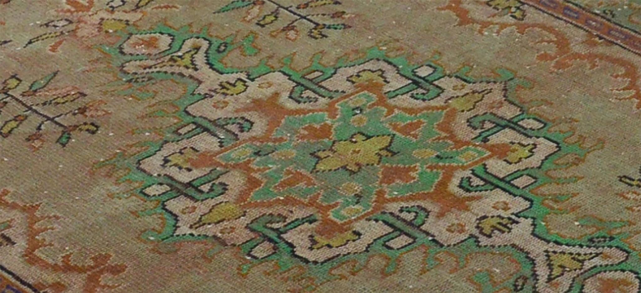 One-of-a-kind turkish handwoven vintage rug - rustic vintage charm 304x 186