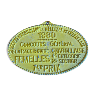 Charolais competition plate