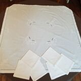 Embroidered tablecloth and 6 embroidered towels
