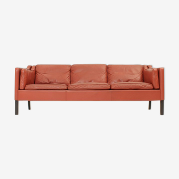 Sofa 3 seater vintage red leather