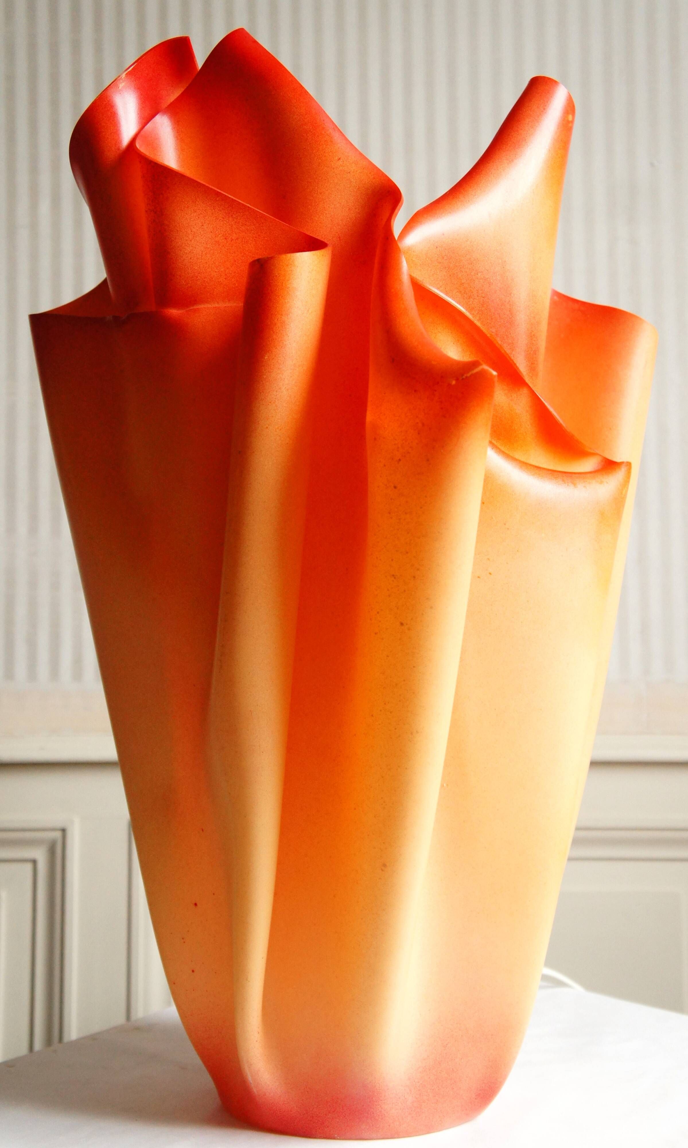 Xl lamp in draped resin, in the style of georgia jacob
